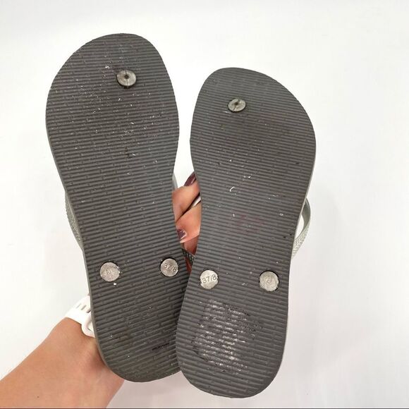 Havaianas gray and teal butterfly flip flops size 6 (37/38) - Picture 5 of 6